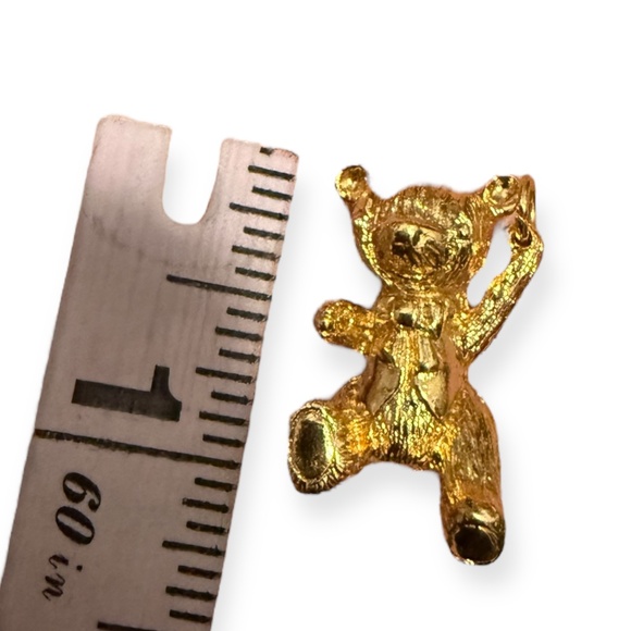 1978 Franklin Mint 75th Anniversary Teddy Bear Pendant Charm 24K Gold Plated - Picture 6 of 10